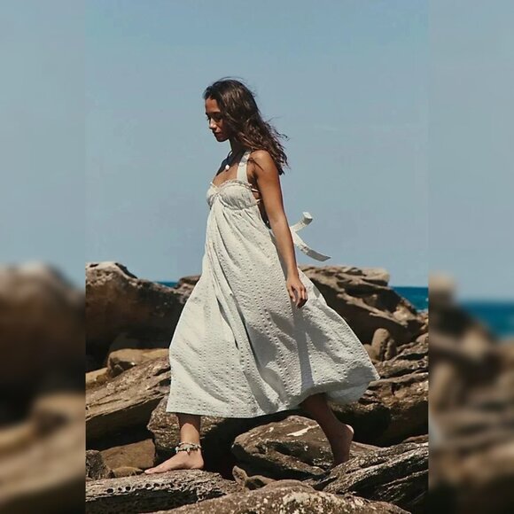 Free People Dresses & Skirts - Free People Poppy Midi Smoke XS 2 Women's Free-est Sleeveless Cotton Dress 44715